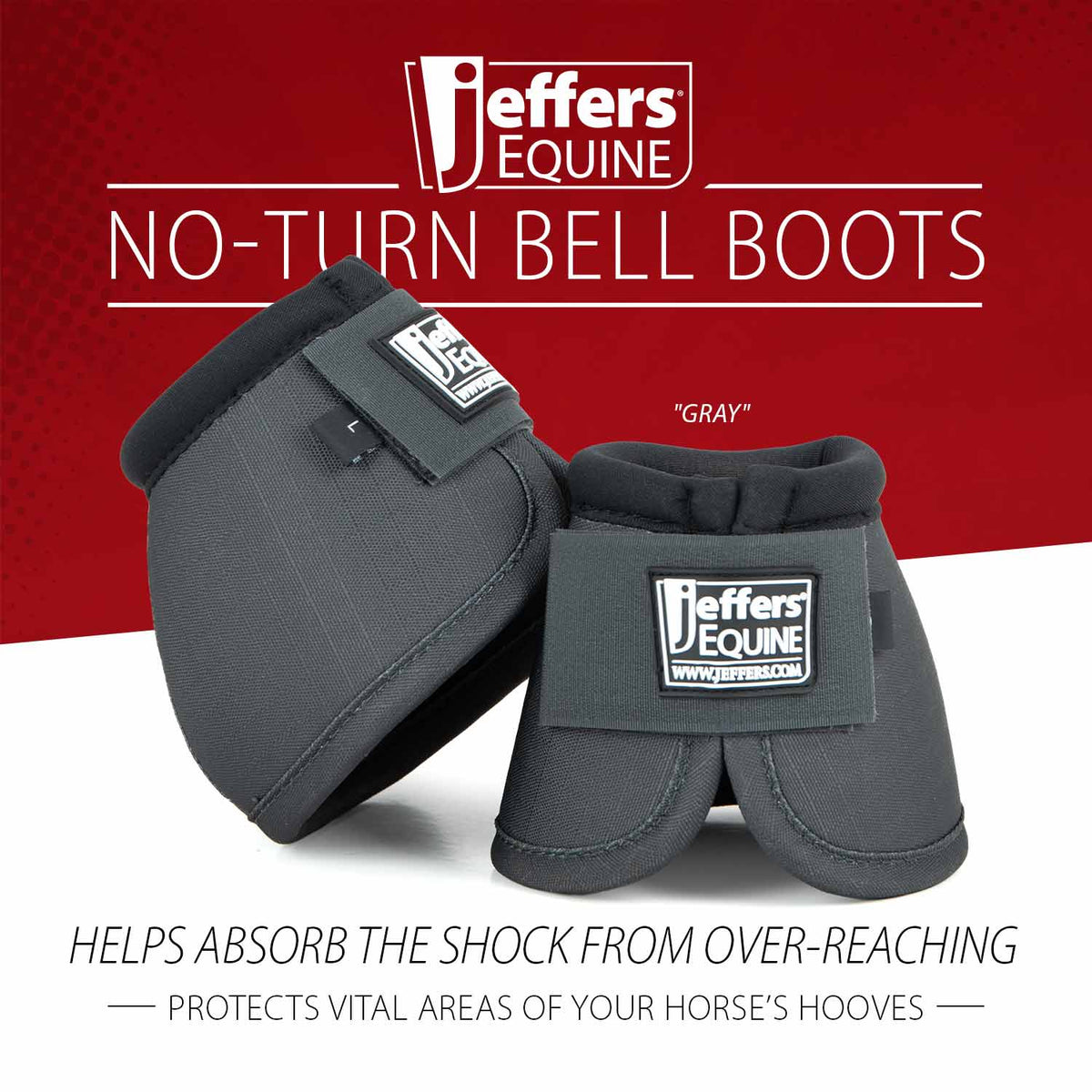 Jeffers No-Turn Bell Boots for Horses, Solid Colors, 2 ct