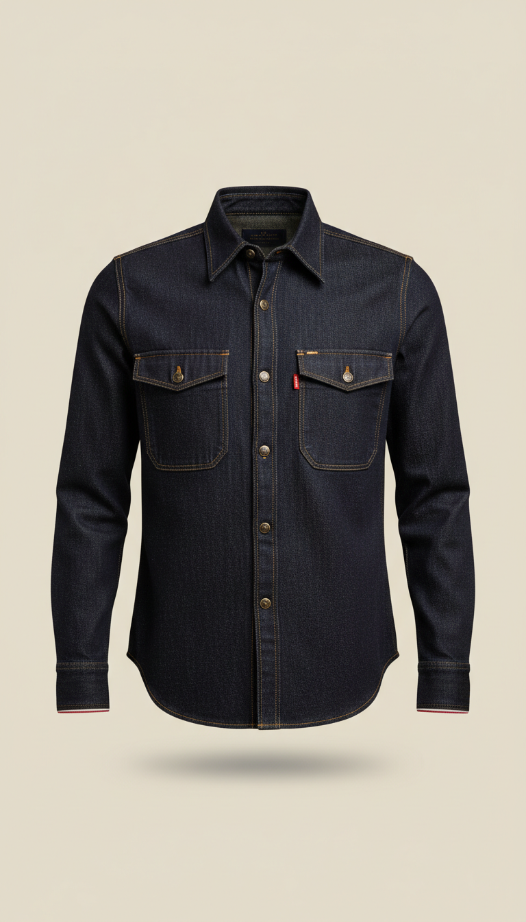 Men's Raw Denim Work Shirt