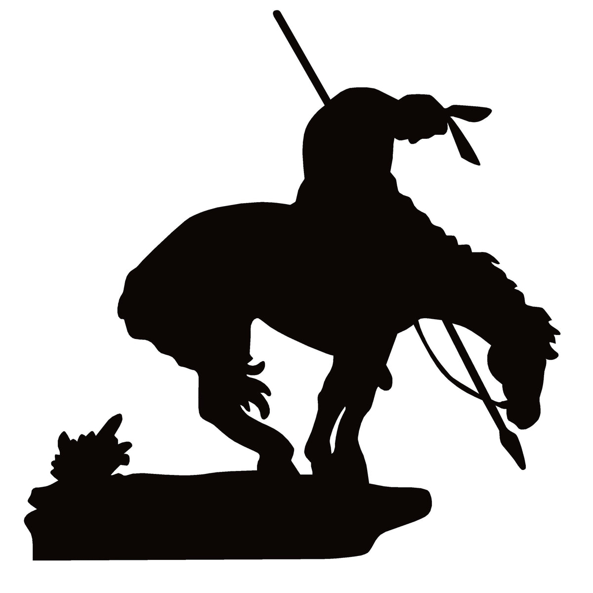 Native American Horseback Decal – Warrior on Horse Window Sticker – 7445