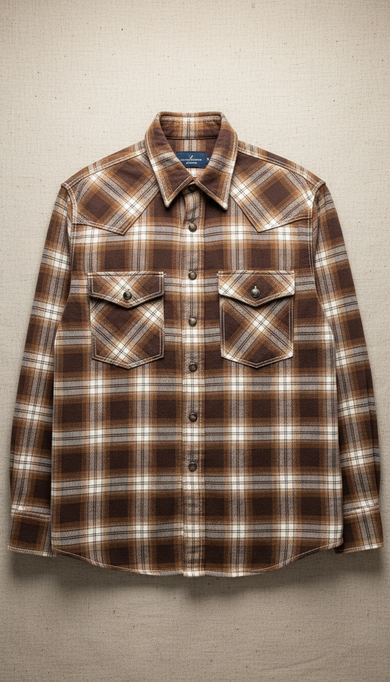 Heavy cotton rancher’s shirt with pearl snaps