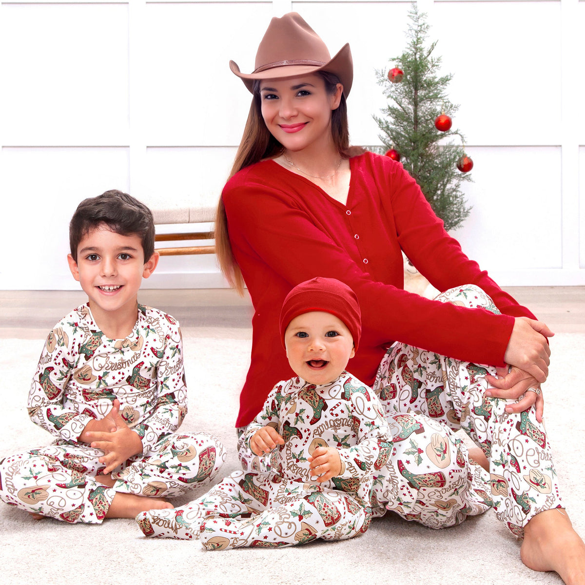 Western Christmas Family Matching Bamboo Pajamas - Cowboy